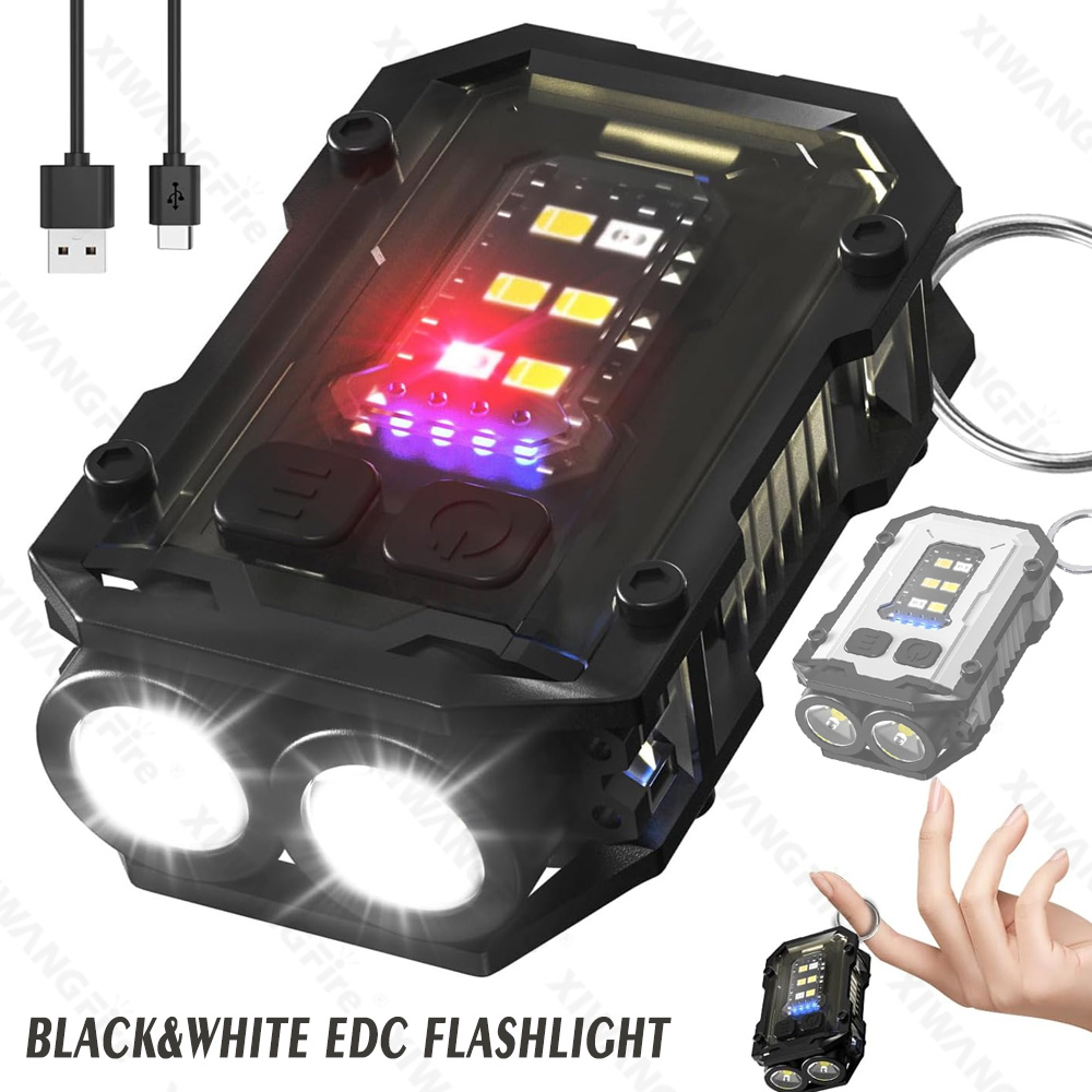 Keychain Flashlight - Mini COB Keychain Flashlight,Clip-On Rechargeable EDC